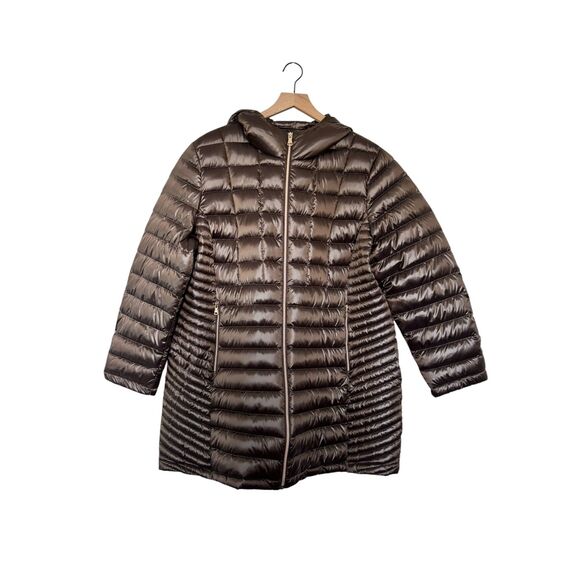 Calvin Klein Jackets & Blazers - Calvin Klein Lightweight Packable Down Jacket Coat Women's Taupe Brown Coffee 1X